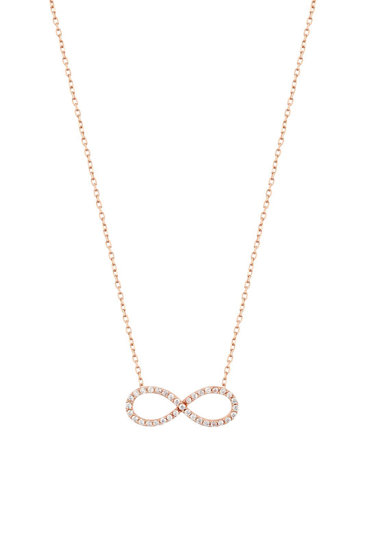 Full Stone Infinity Silver Necklace