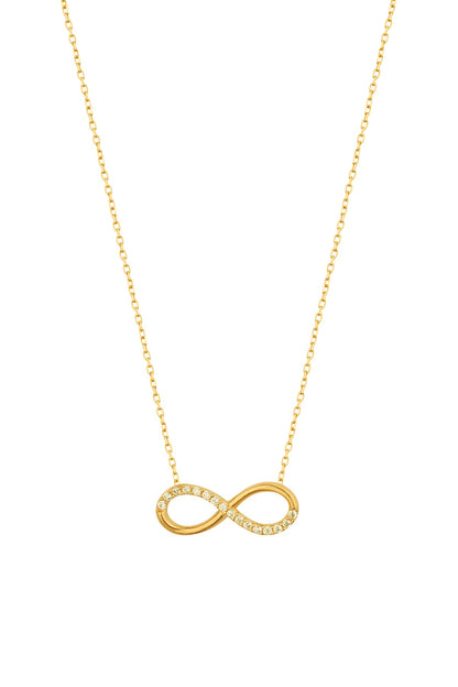 Half Stone Infinity Silver Necklace