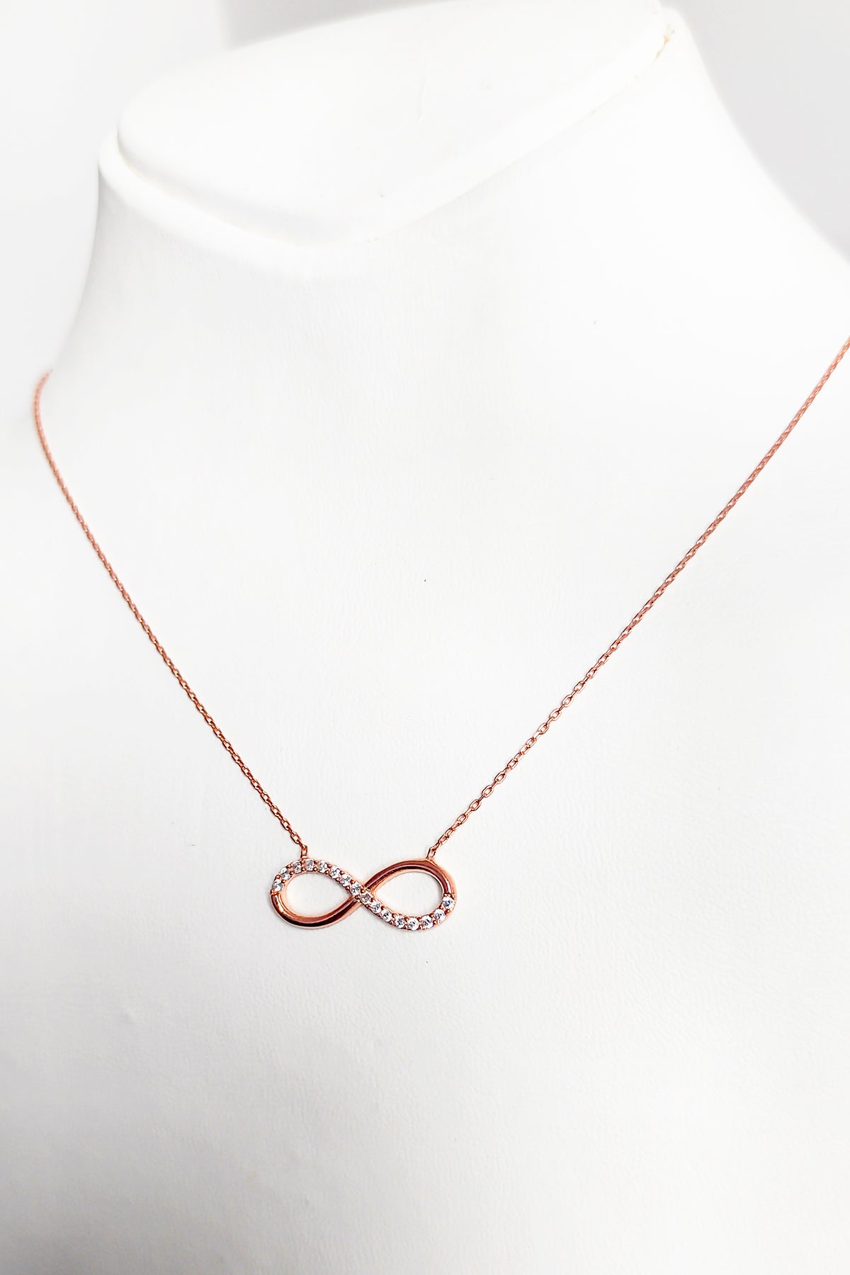 Half Stone Infinity Silver Necklace