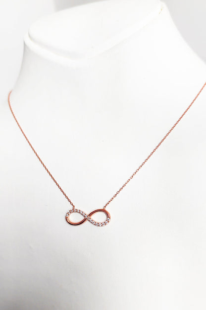 Half Stone Infinity Silver Necklace