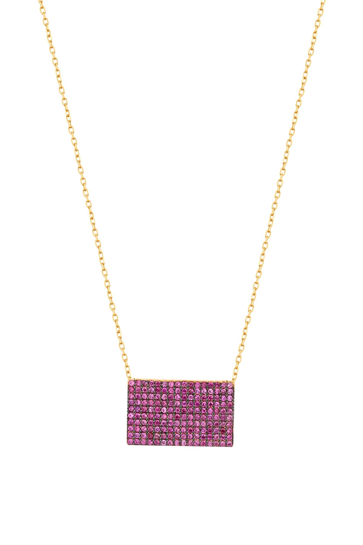 Pink Stone Silver Letter Necklace