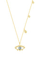 Dangling Stone Eye Silver Necklace