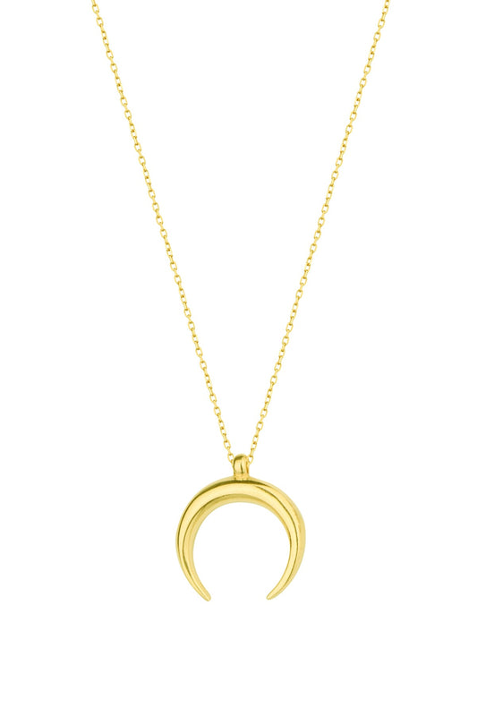 Inverted Crescent Silver Necklace