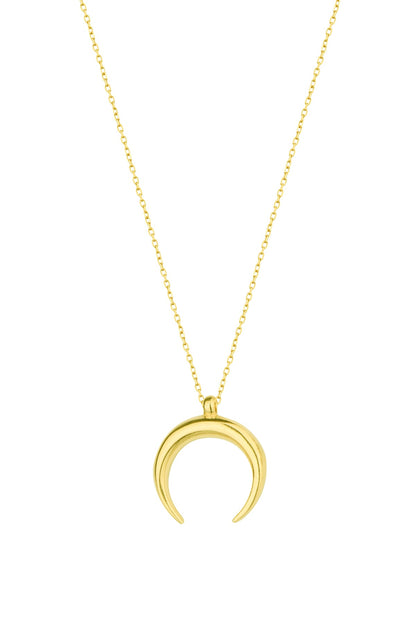 Inverted Crescent Silver Necklace