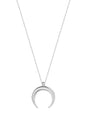 Inverted Crescent Silver Necklace
