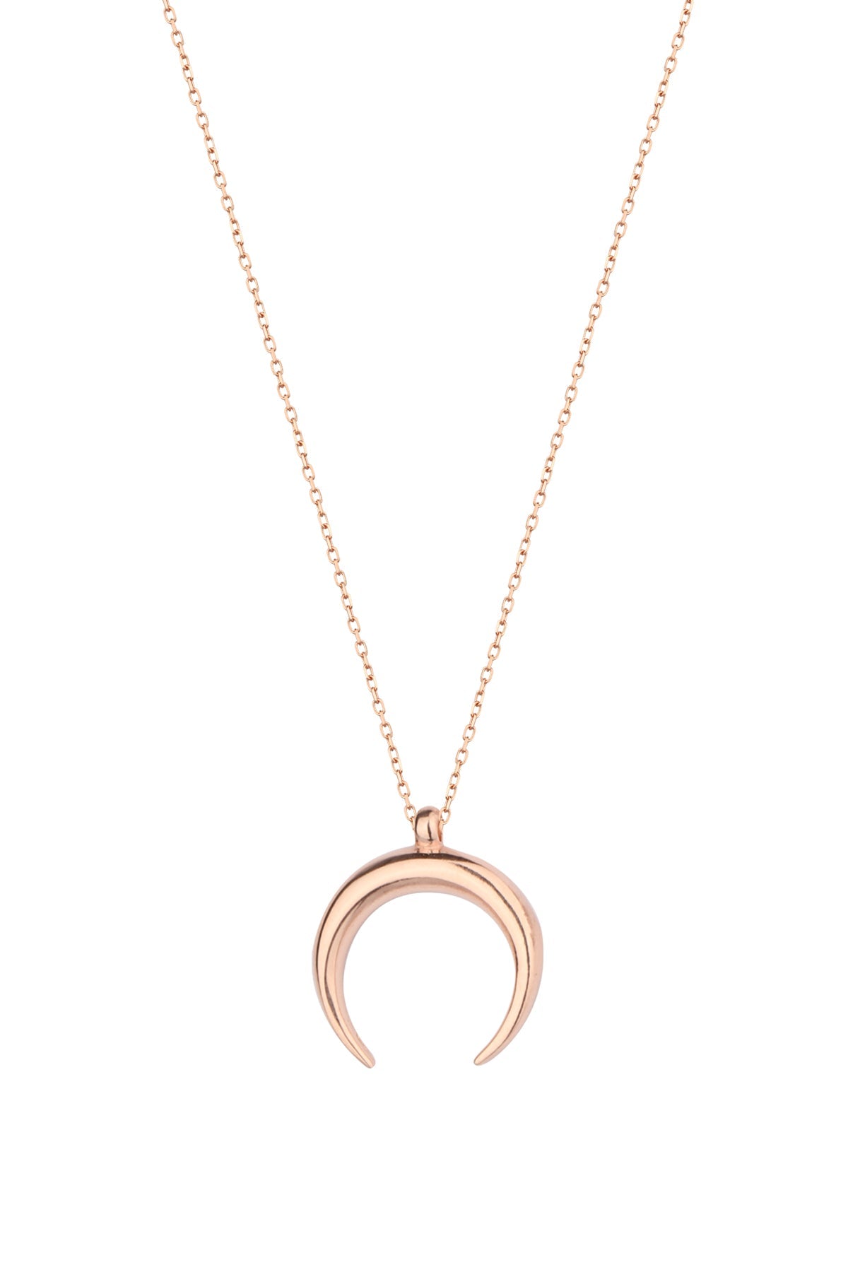 Inverted Crescent Silver Necklace