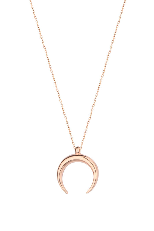 Inverted Crescent Silver Necklace