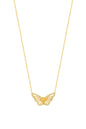 White Stone Butterfly Silver Necklace
