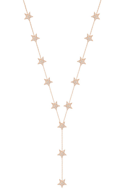 Multi Star Y Silver Necklace