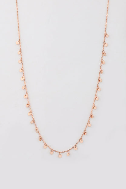 Sterling Silver Sequin Necklace – Dainty Disc Chain Choker for Women, Sequin Choker - 14k Gold or Silver - Layering Necklace - Gift For Her