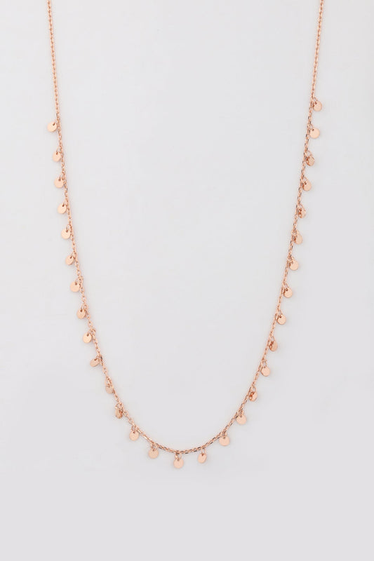 Sterling Silver Sequin Necklace – Dainty Disc Chain Choker for Women, Sequin Choker - 14k Gold or Silver - Layering Necklace - Gift For Her