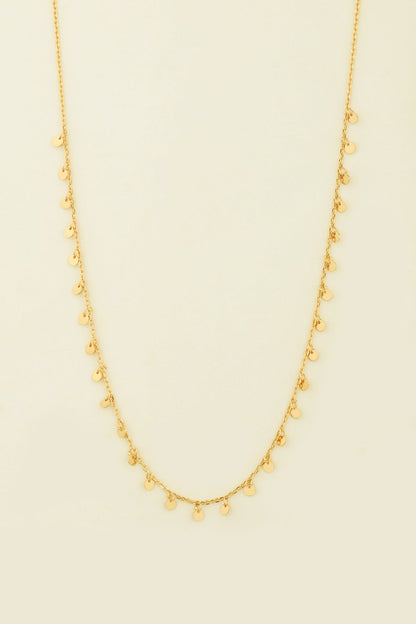 Sterling Silver Sequin Necklace – Dainty Disc Chain Choker for Women, Sequin Choker - 14k Gold or Silver - Layering Necklace - Gift For Her
