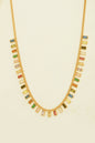 Colorful Baguette Stone Pendant Necklace, Rainbow Multi Color Dangle Choker Necklace, Rainbow Gemstone Necklace, Vibrant Handmade Colorful