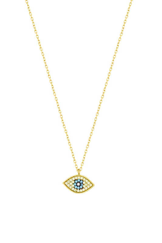 Turquoise Eye Silver Necklace