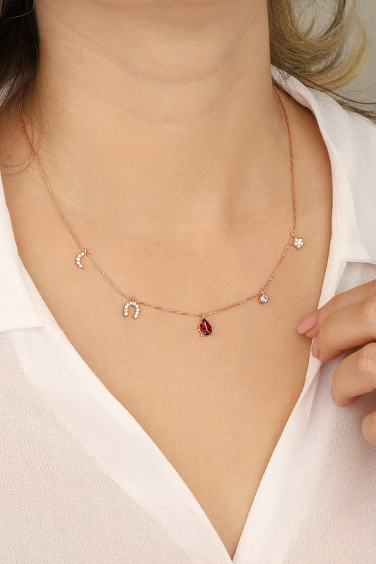 Silver Luck Necklace with 5 Objects