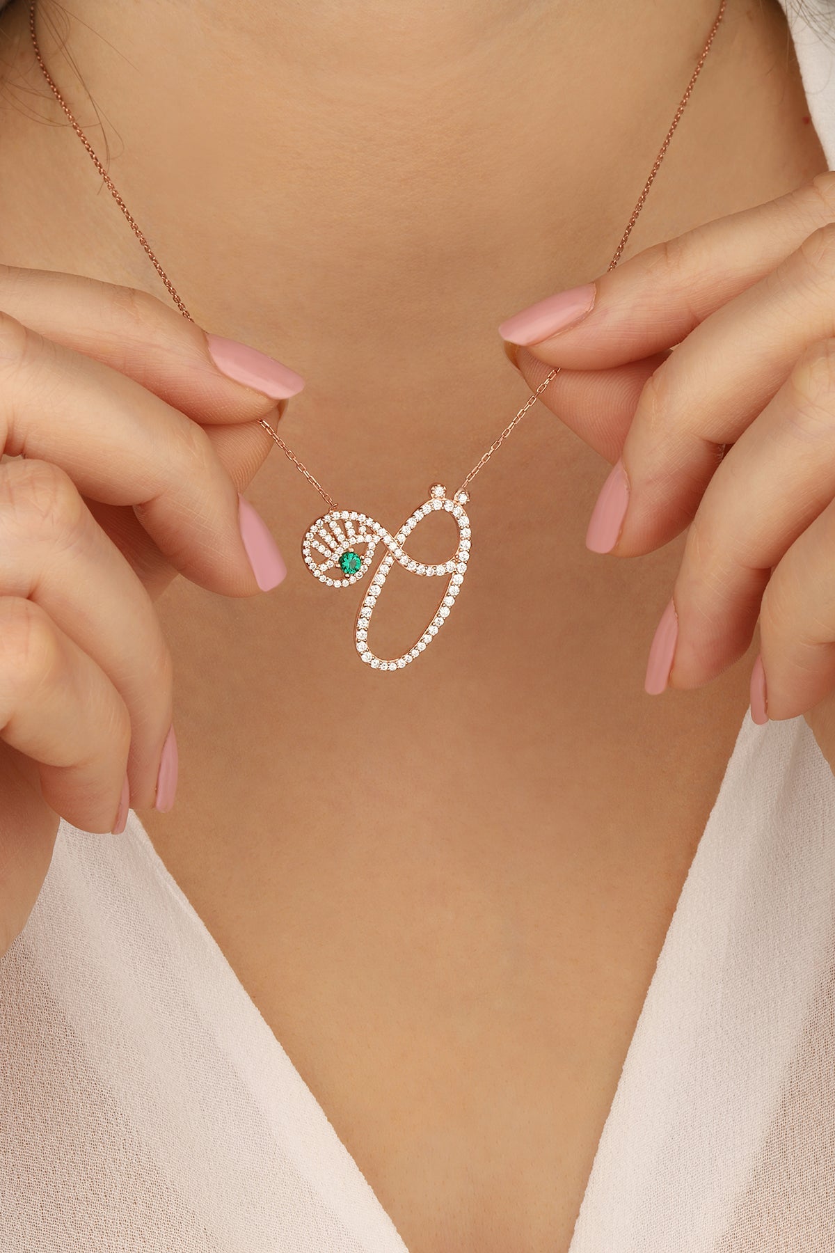 Sideways Initial Necklace • Large Initial Necklace • Oversized Letter Necklace • Eyes Necklace • Bridesmaids Gifts