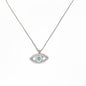 Turquoise Stone Eye Silver Necklace