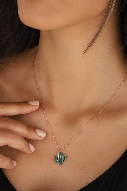 Dainty Cactus Necklace, Delicate Petite Cactus Necklace, Cactus necklaces, Layering Necklace, Tiny Necklace