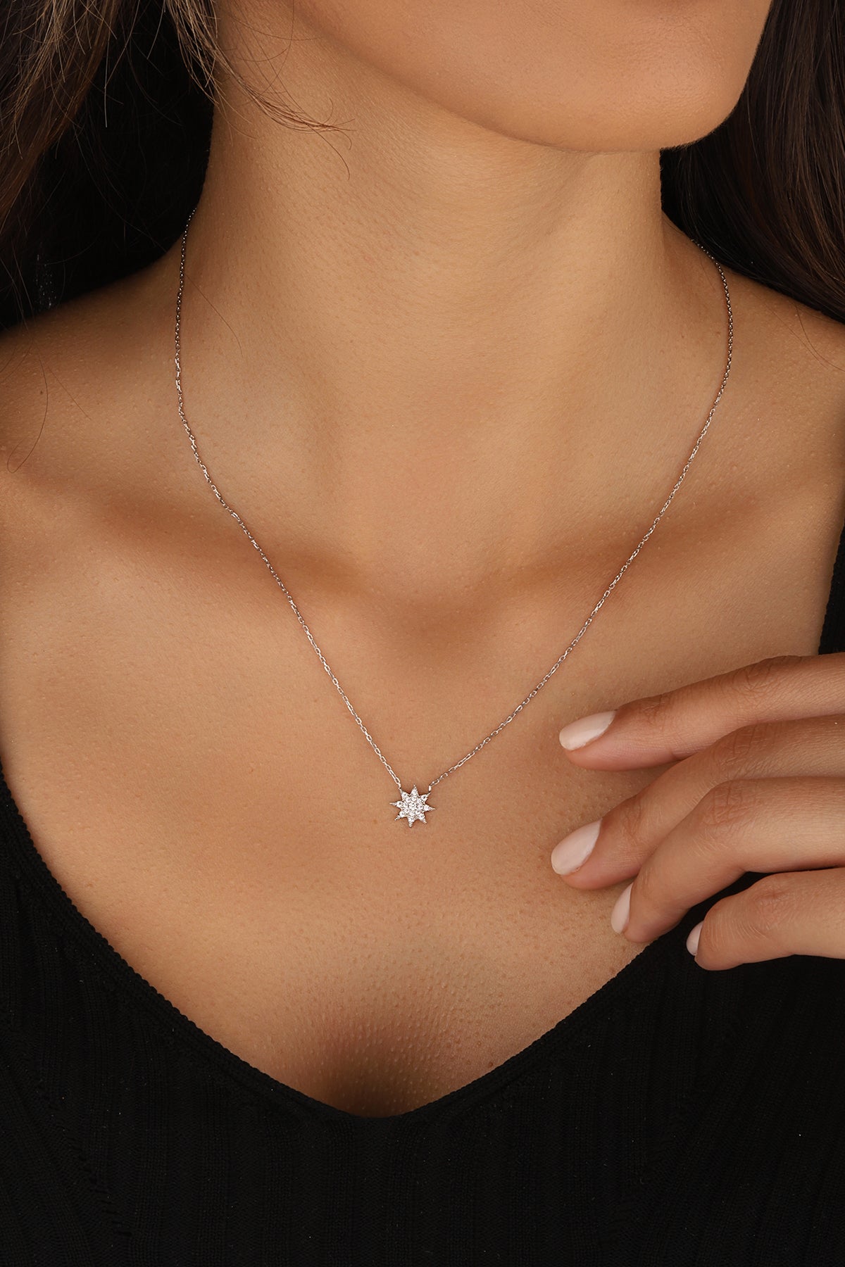 Tiny Sterling Silver Star Necklace