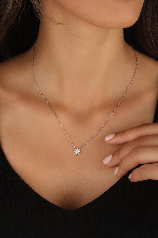 Tiny Sterling Silver Star Necklace