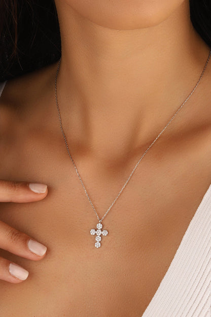 Cross Necklace, Religious Jewelry Gift, Women's Christian Faith Medium Cross Pendant