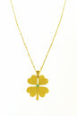 Evil Eye Beads Big Four Leaf Clover Sterling Silver Necklace, Four Leaf Clover Necklace