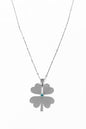 Evil Eye Beads Big Four Leaf Clover Sterling Silver Necklace, Four Leaf Clover Necklace