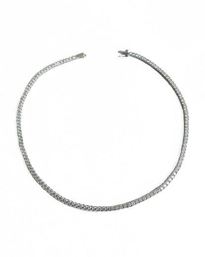 3 mm White Colorful Stone Gold Diamond Tennis Chain Necklace