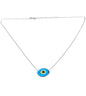 Glass Evil Eye Bead Sterling Silver, Glass Eye Necklace - Blue Evil Eye Necklace - Personalized Evil Eye Jewelry - Teardrop Eye Necklace