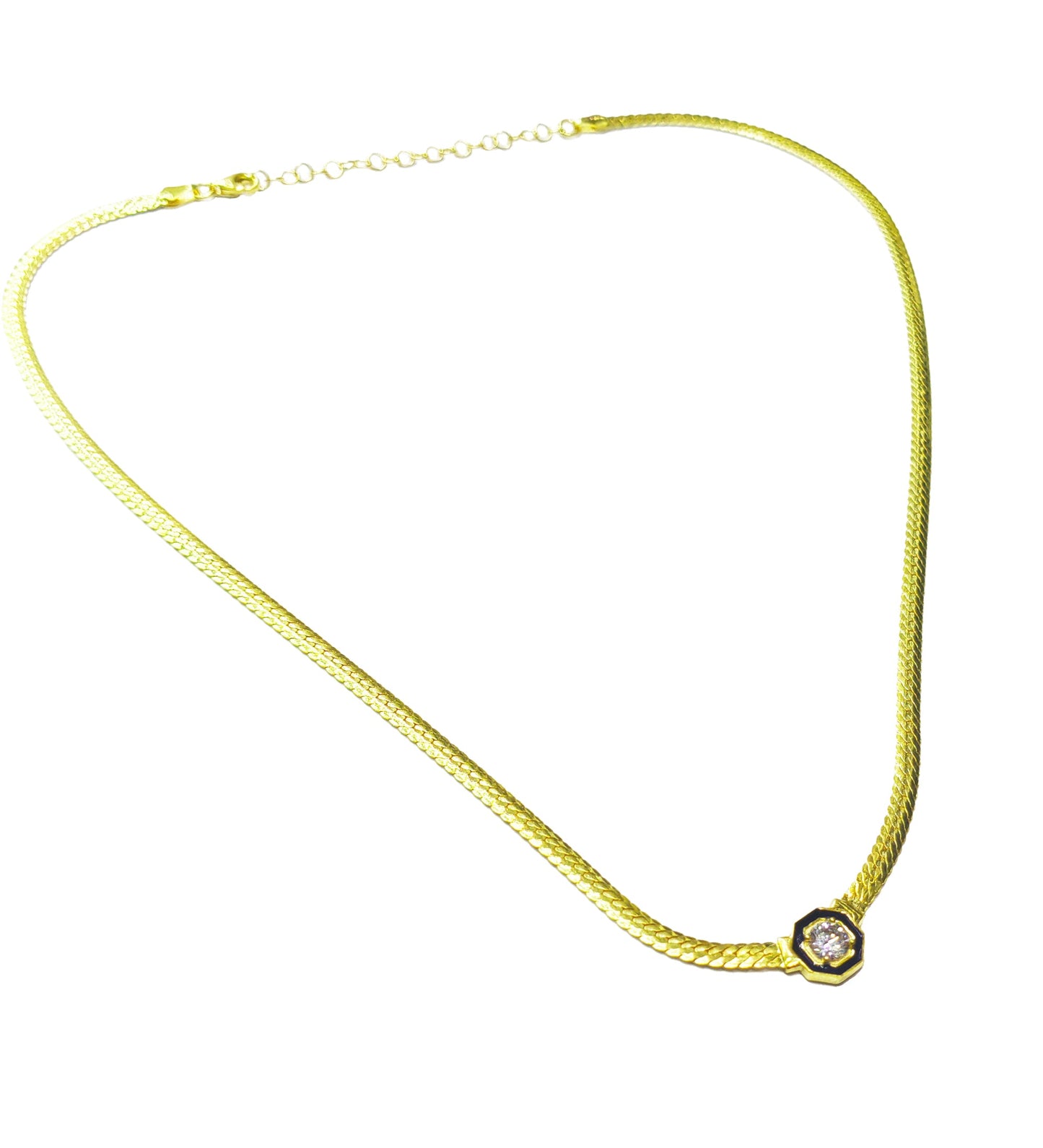 Trendy Silver Woven Necklace with Italian Chain