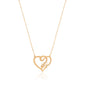 Valentine's Gift Name Silver Necklace on Intertwined Hearts
