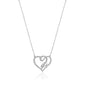 Valentine's Gift Name Silver Necklace on Intertwined Hearts