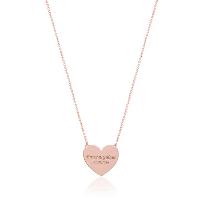 Heart Necklace with Lovers' Names and Important Dates