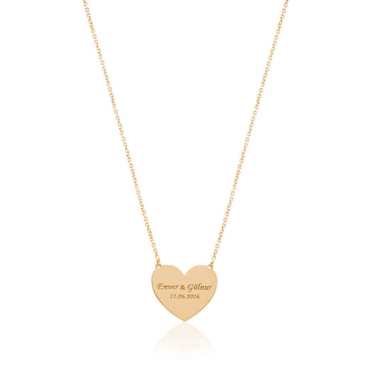 Heart Necklace with Lovers' Names and Important Dates