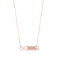 Significant Day Date Plate Sterling Silver Necklace With Eternity and Heart