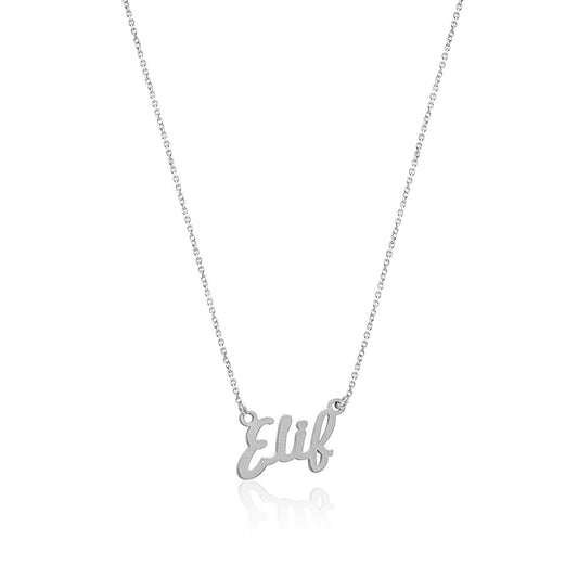 Hand Written Personalized Silver Name Necklace