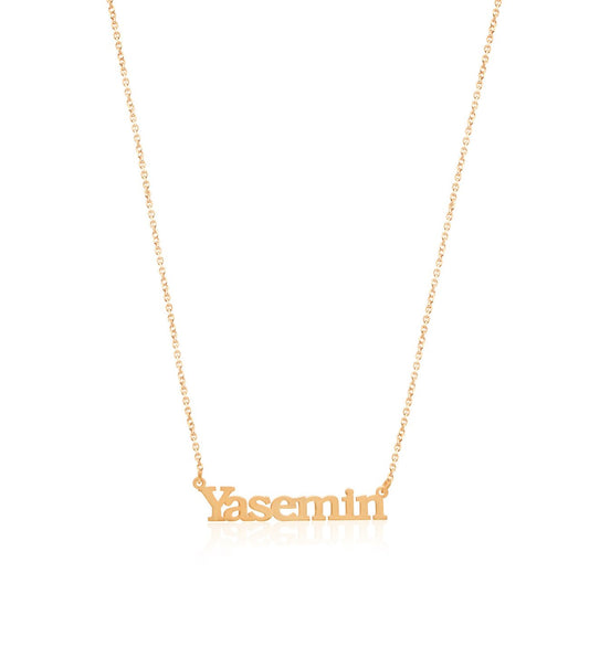 Plain Written Silver Plate Personalized Necklace