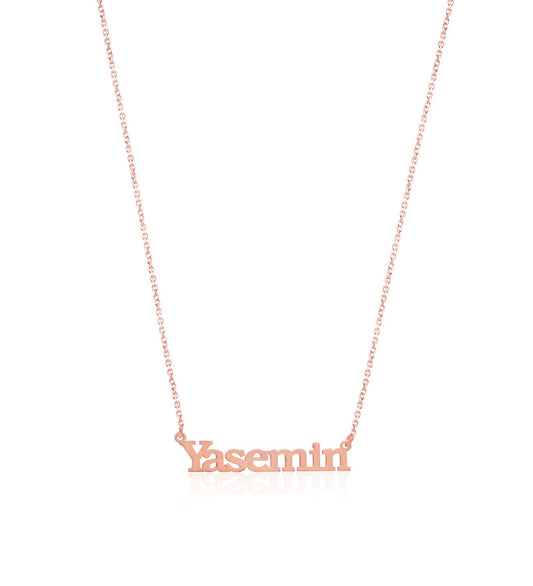 Plain Written Silver Plate Personalized Necklace
