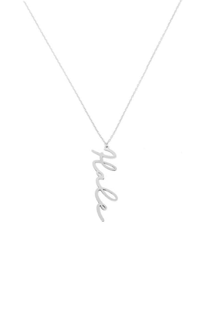 Vertical Italic Sterling Silver Personalized Name Necklace