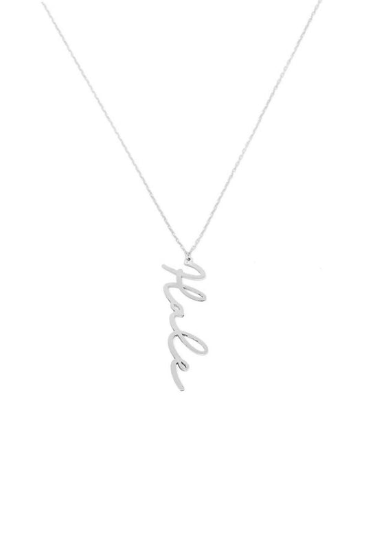 Vertical Italic Sterling Silver Personalized Name Necklace