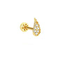14K Gold Tragus Piercing With Angel Wing Stone