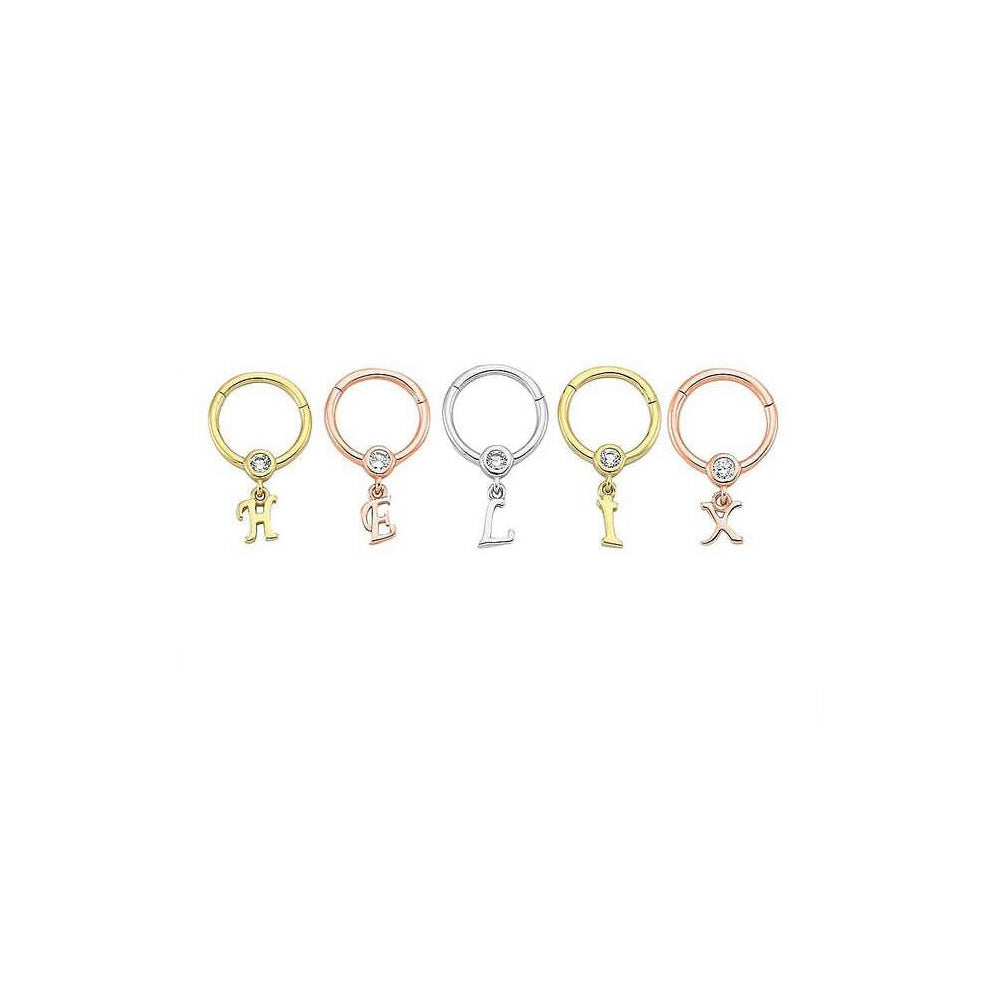 Initial Letter 14K Gold Helix Piercing