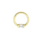 Baguette Single Stone 14K Gold Helix Piercing, Cartilage Helix, Dainty Hinged Nose Ring, Jewelry for Wife, Gift for Women's Day