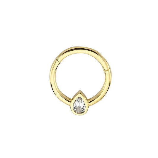 Drop Stone 14K Gold Helix Piercing