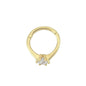 Single Stone 14K Gold Helix Piercing,  Elegant Helix Piercing, Minimalist Helix Piercing