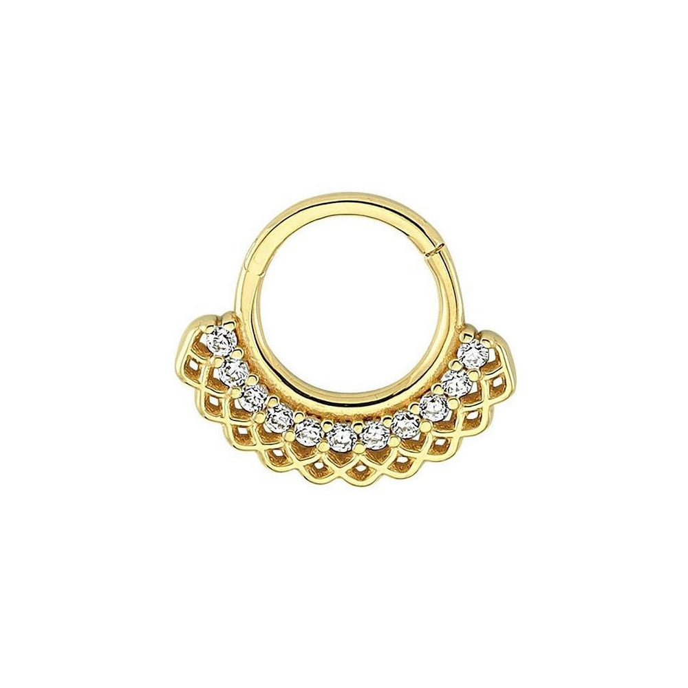 Zircon Stone, 14K Gold Helix Piercing