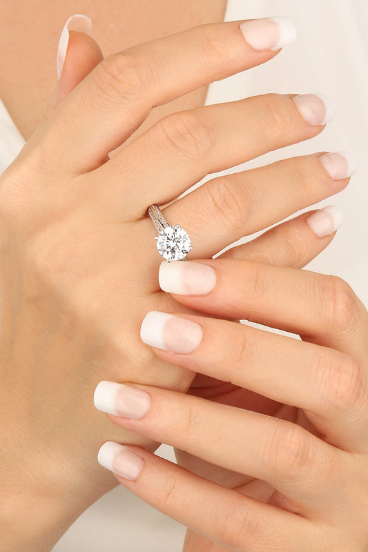 Big Swarovski Stone Silver Ring