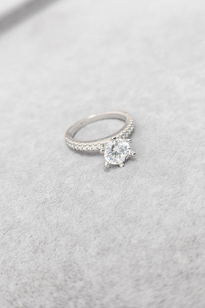 Big Swarovski Stone Silver Ring