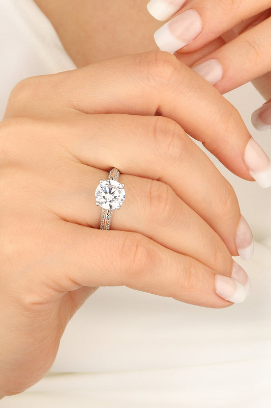 Big Swarovski Stone Silver Ring