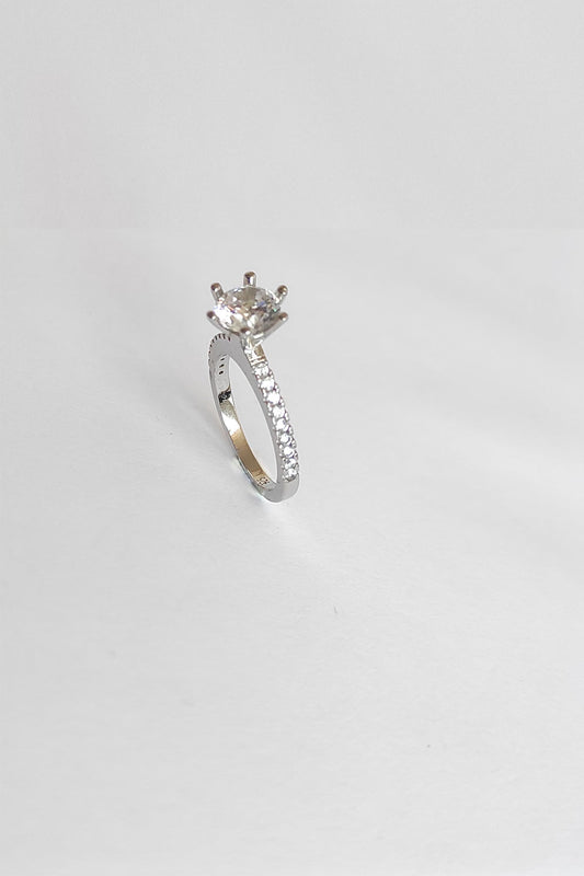 Swarovski Stone Silver Engagement Ring
